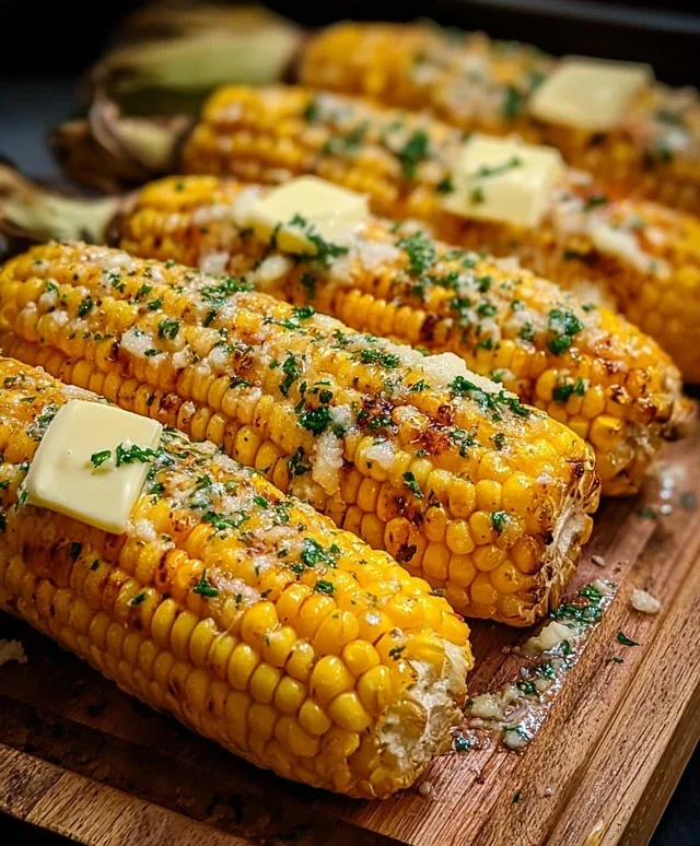 Cheesy Garlic Butter Corn on the Cob