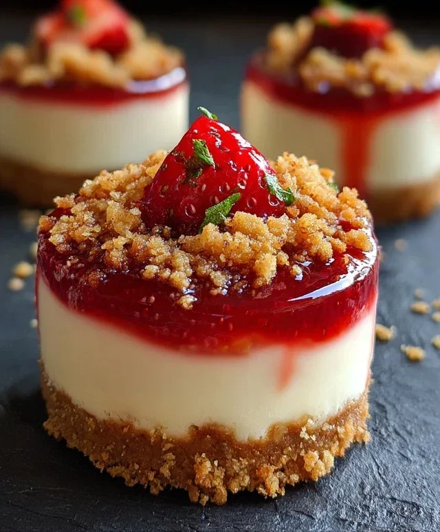Mini Strawberry Crunch Stuffed Cheesecake