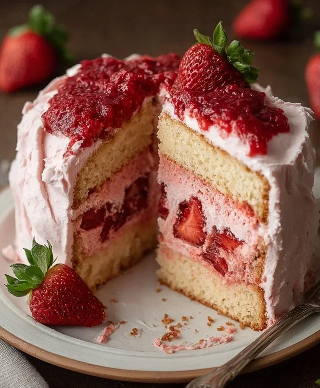 Small-batch Vegan Strawberry Cake