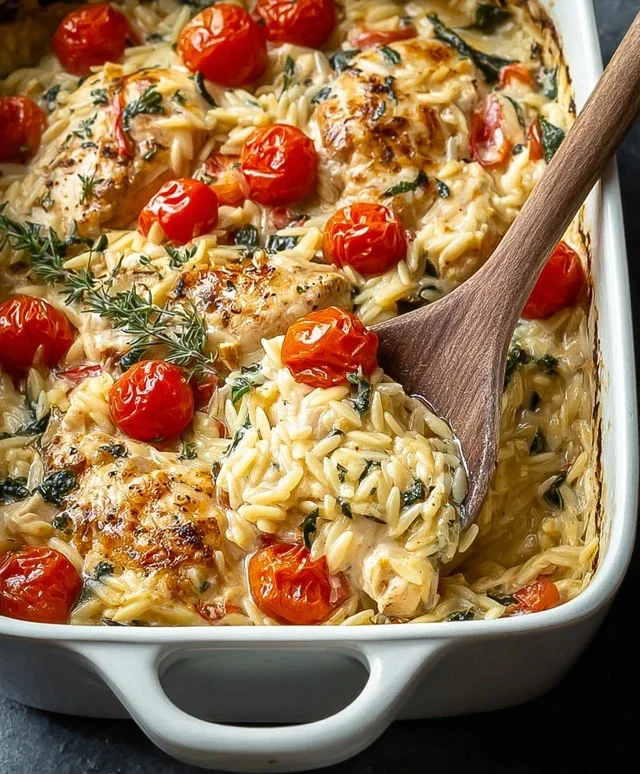 Orzo Tuscan Chicken Bake