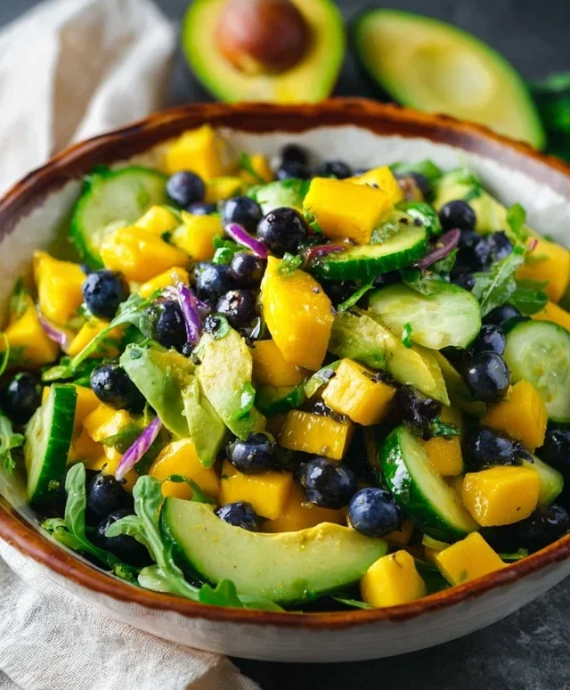 Mango Cucumber Salad with Blueberry and Avocado