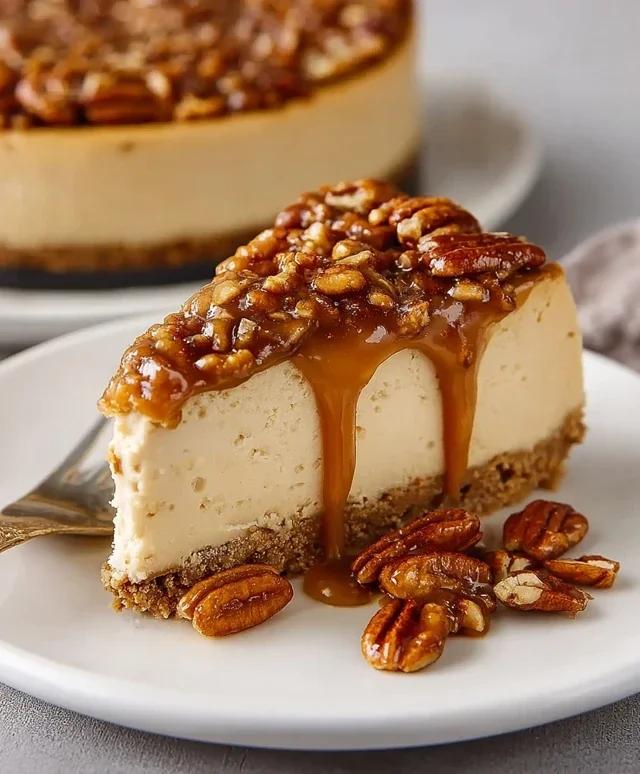Vegan Caramel Pecan Cheesecake