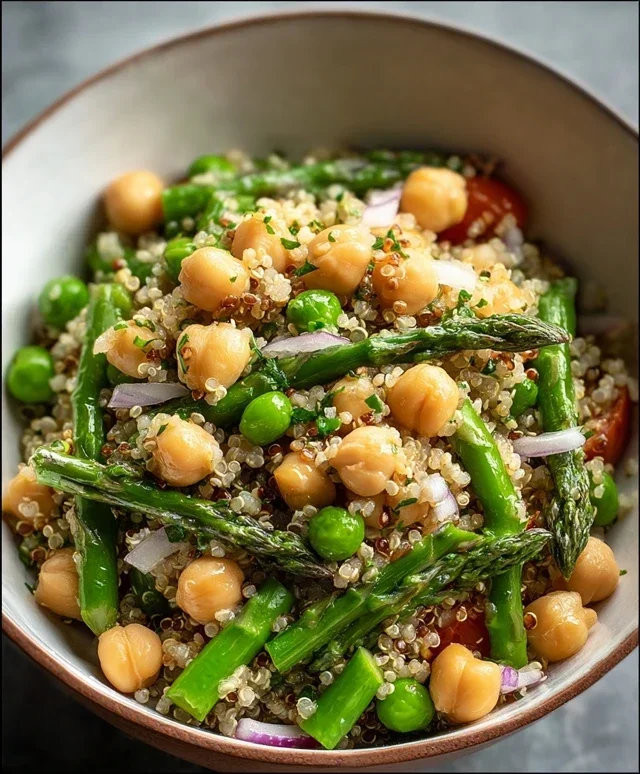 Asparagus Chickpea Quinoa Salad