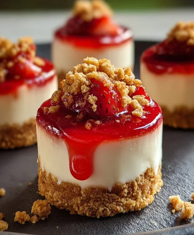Mini Strawberry Crunch Stuffed Cheesecake