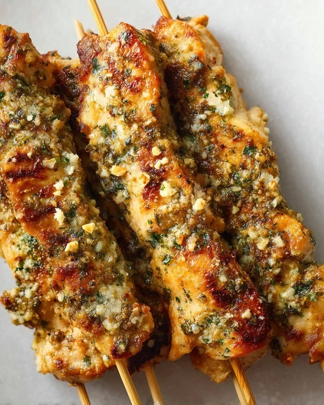 Ranch Garlic Parmesan Chicken Skewers
