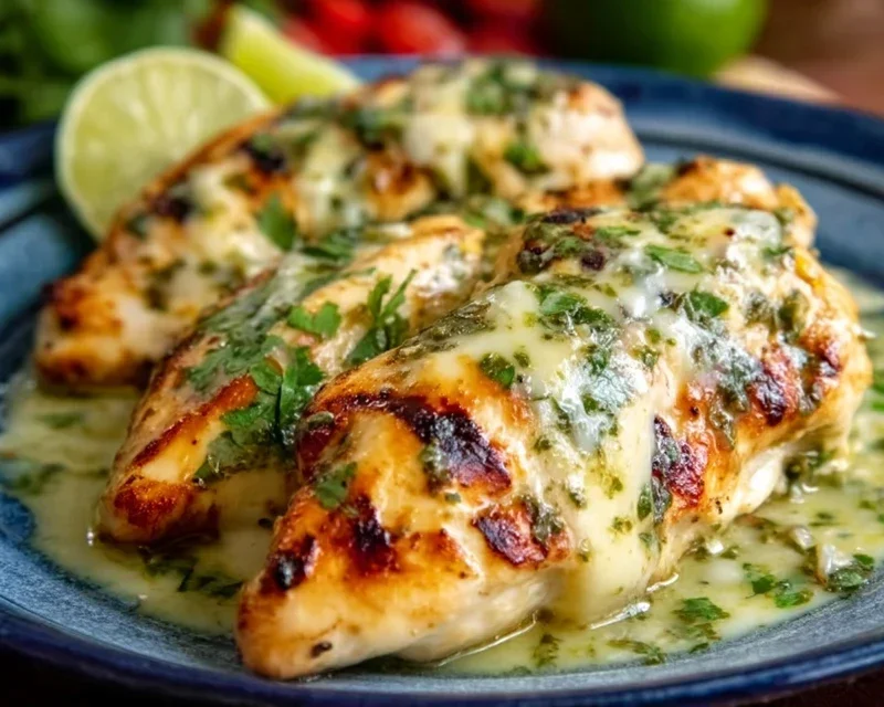 Grilled Salsa Verde Chicken with Pepper Jack