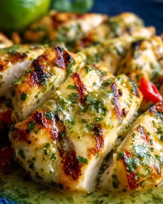 Grilled Salsa Verde Chicken with Pepper Jack