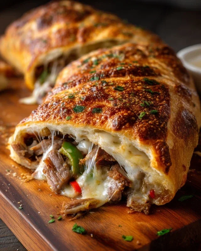 Philly Cheesesteak Stromboli