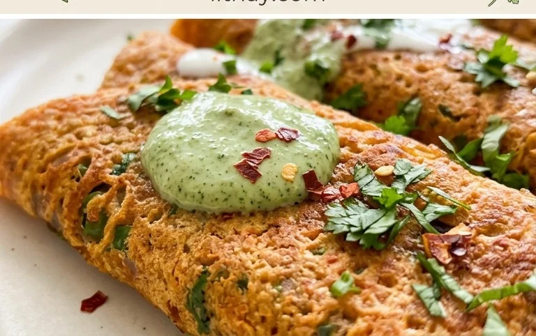 Masoor Dal Chilla | Savory Red Lentil Pancakes