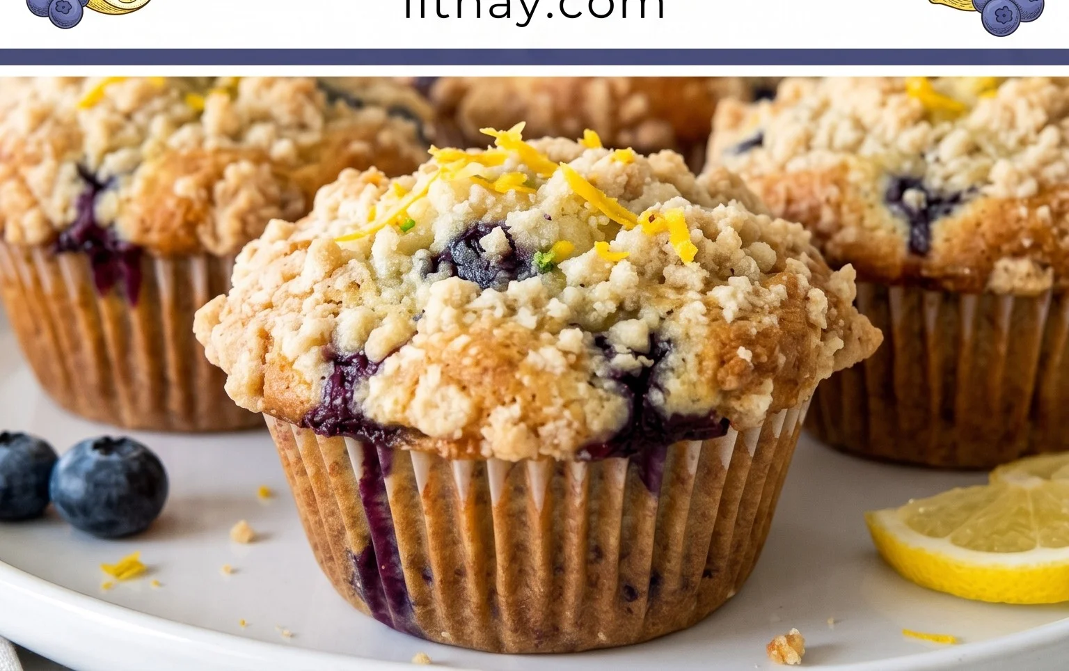 Lemon Blueberry Streusel Muffins