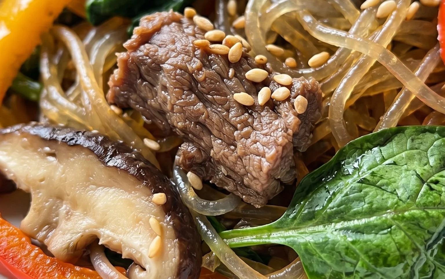 Japchae (Korean Glass Noodle Stir Fry)