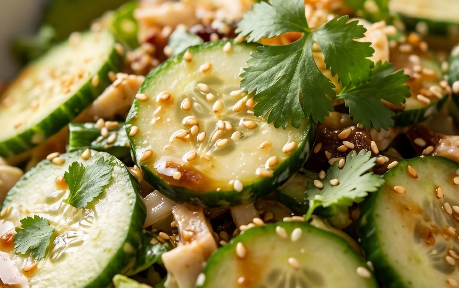 Creamy Asian Cucumber Salad Bowl