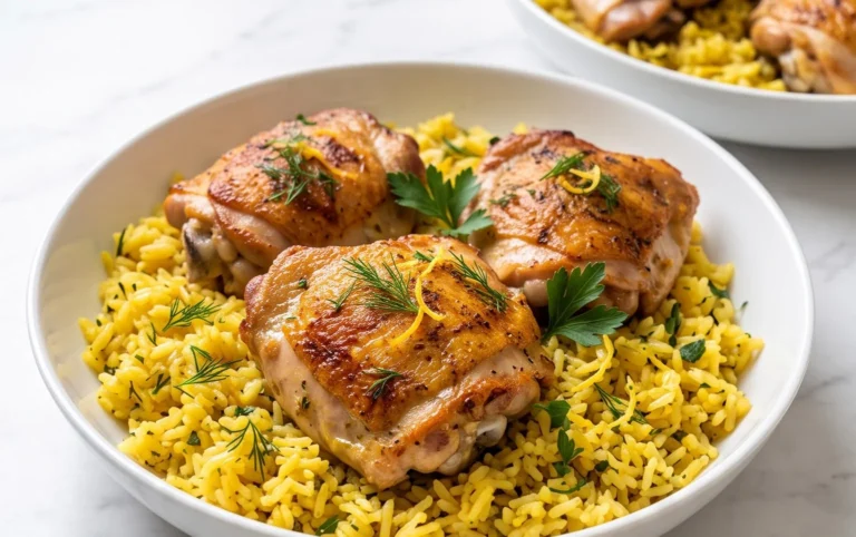 Greek Chicken and Lemon Rice (30 Minutes, One-Pot)