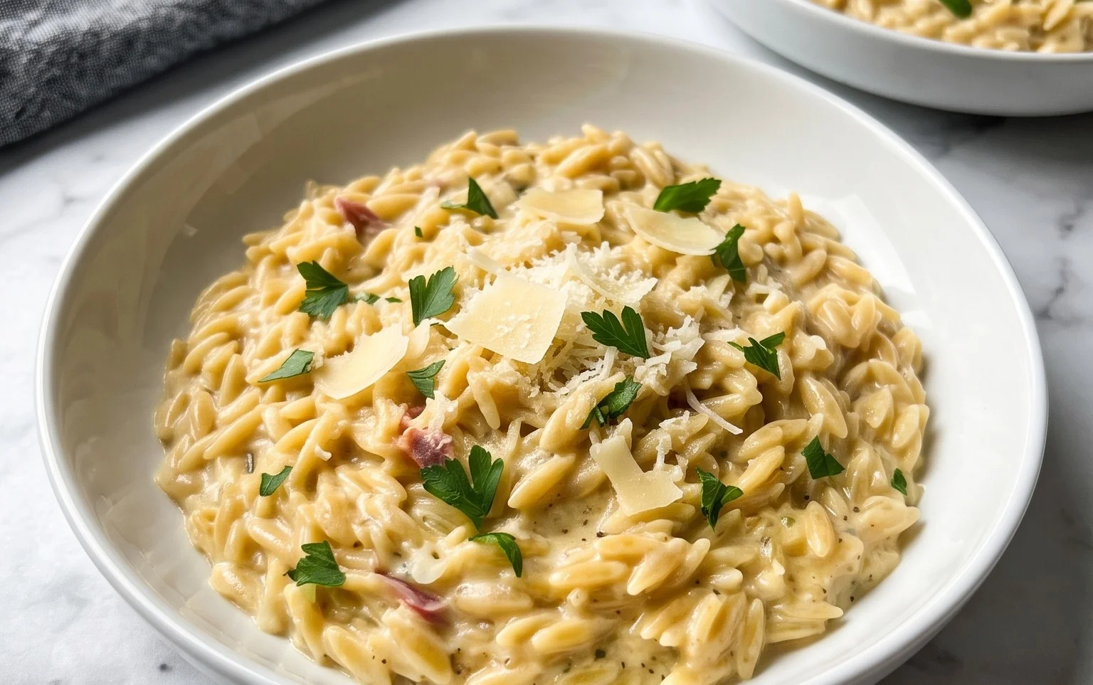 Creamy Garlic Parmesan Orzo