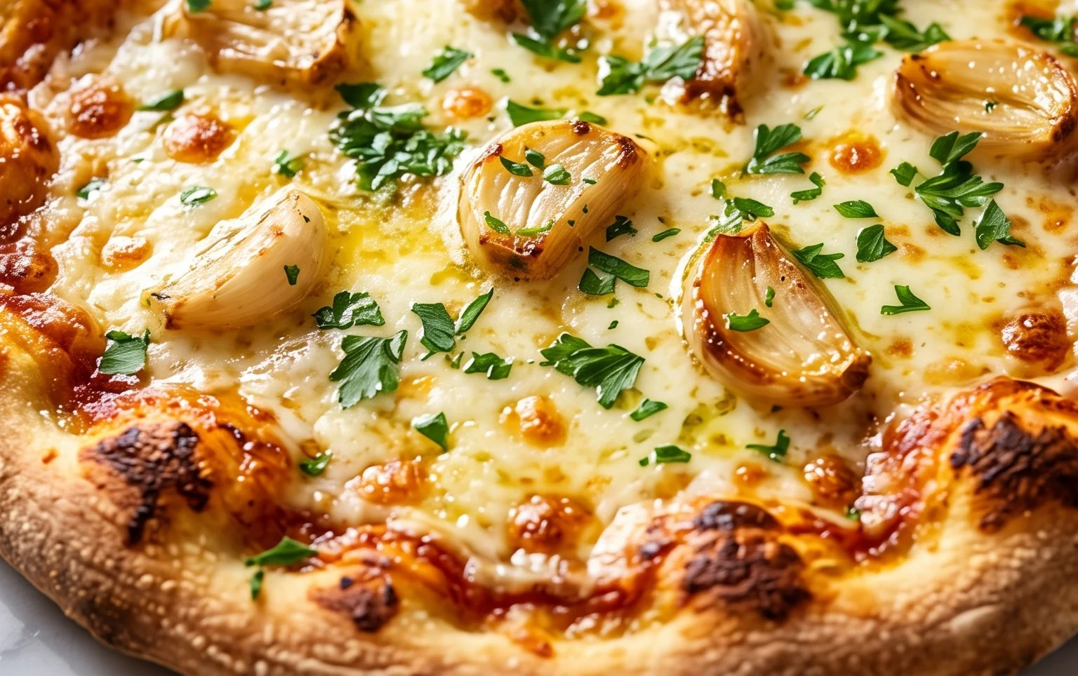 buttery garlic pizza