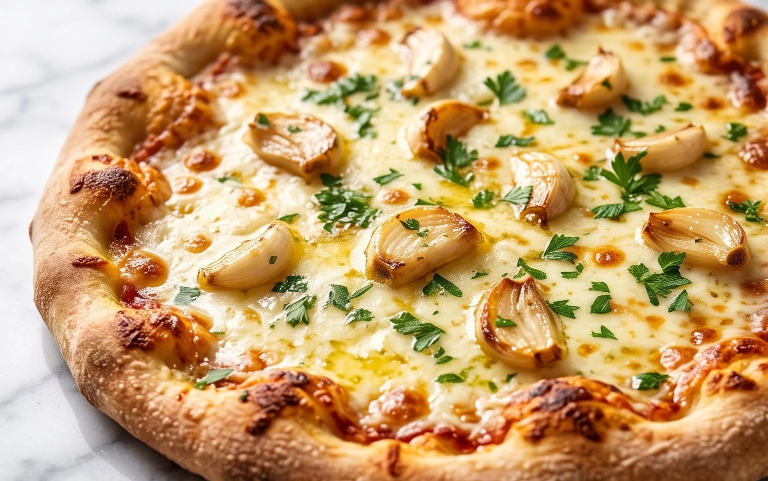 buttery garlic pizza