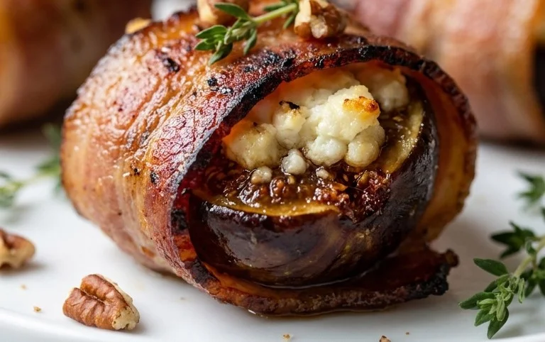 Beef Bacon Wrapped Stuffed Figs