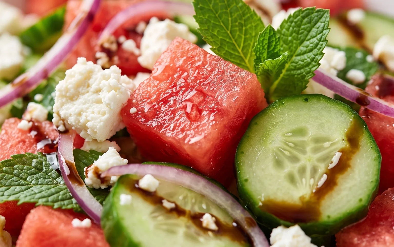 Watermelon Salad with Cucumber and Feta