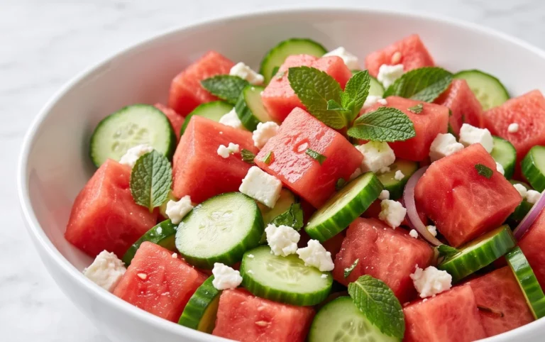 Watermelon Salad with Cucumber and Feta