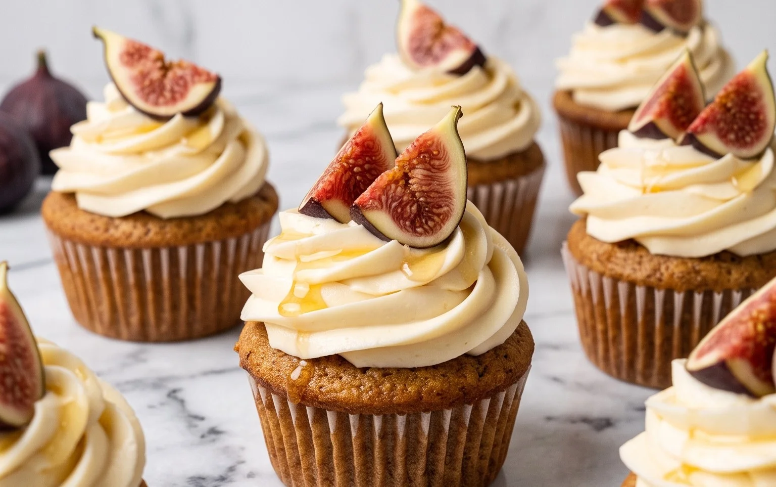 Fig Cupcakes with Honey Cream Cheese Frosting