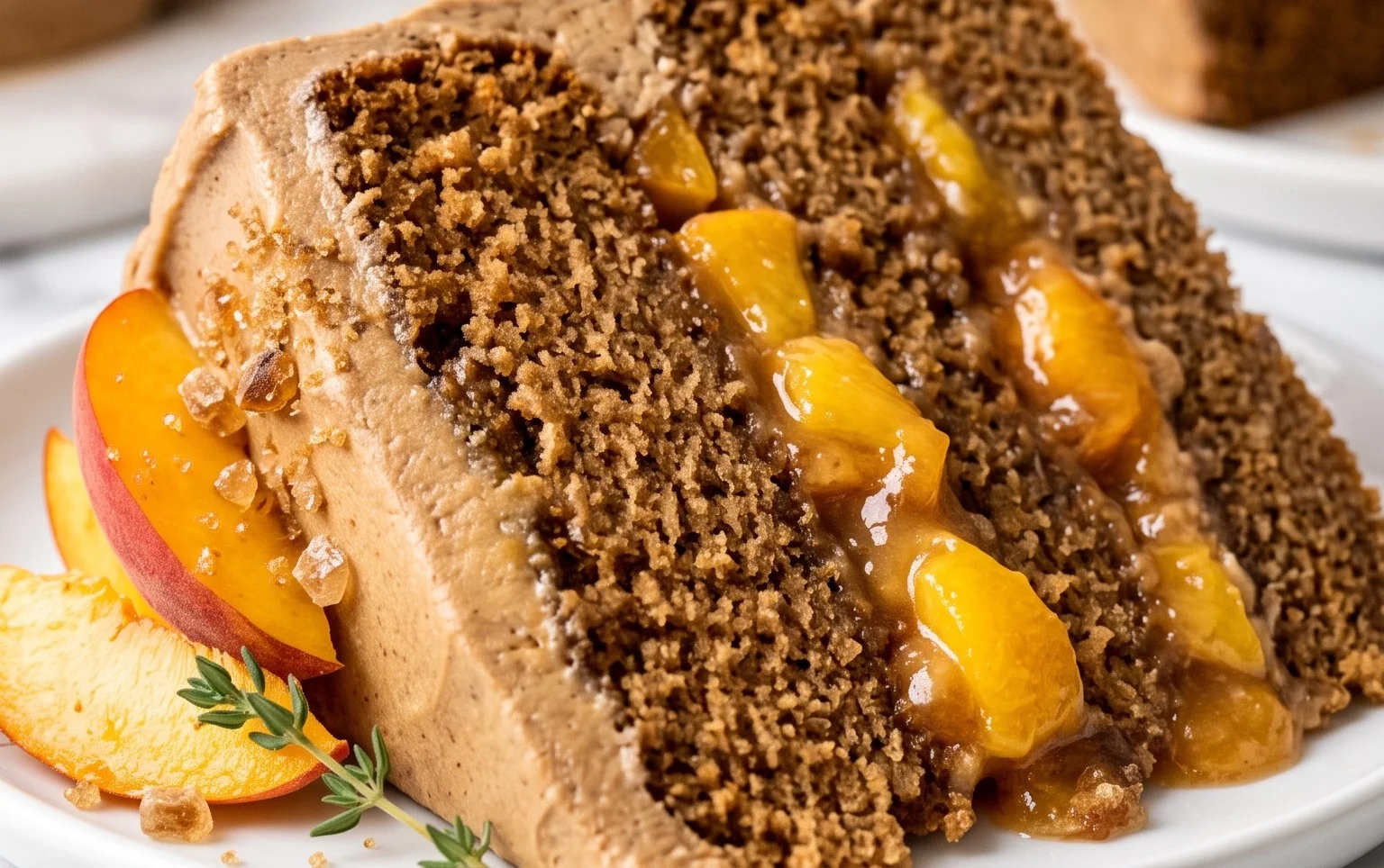 Brown Sugar Layer Cake with Peach Filling
