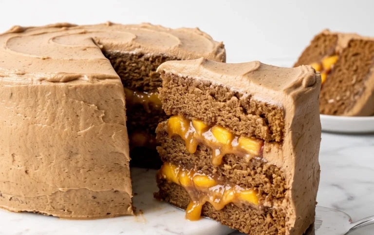 Brown Sugar Layer Cake with Peach Filling