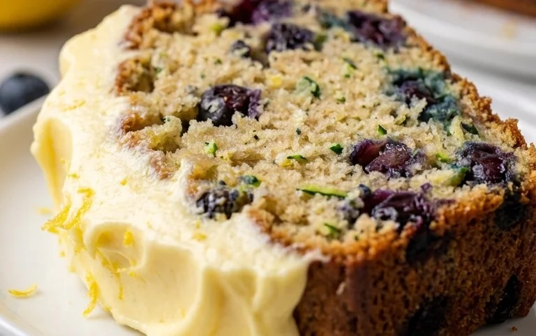Blueberry Zucchini Cake with Lemon Buttercream