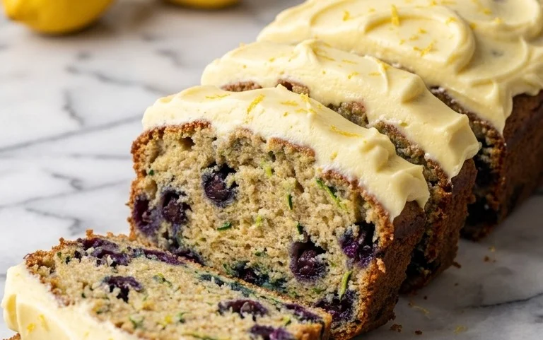 Blueberry Zucchini Cake with Lemon Buttercream