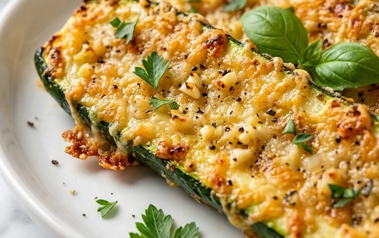 Irresistibly Crunchy Garlic Parmesan Roasted Zucchini